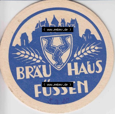 Bierdeckel 1980 Bräu-Haus Füssen, wählen Sie Pils, Hell Export, Märzen Urtyp, Bock (1) Sammlung
