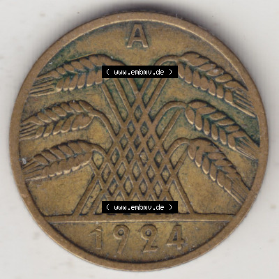 Münzen Deutschland 1918-1932 Weimarer Republik 1924-1936, 10 Reichspfennig A, 1924 (2) Sammlung