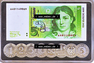 Silberbarren Europa Deutsche Banknoten-Motiv 5 DM zu 1 Unze Silber Sammlung