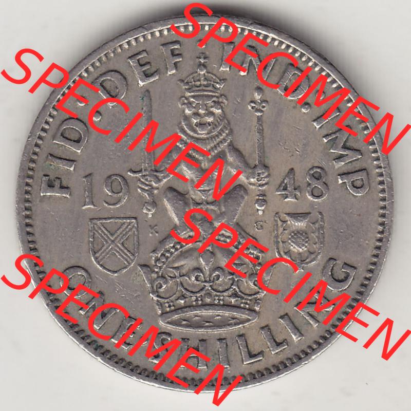 Münzen Großbritannien Eurovorläufer, Umlaufmünze vor Euroeinführung 1947-1948, 2 Schilling - One Shillings 1948-1 Sitzender Löwe auf Krone. Rückseite... Sammlung