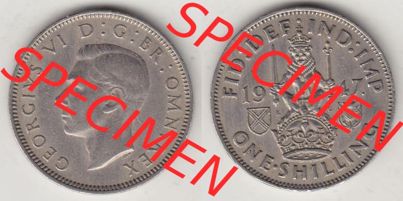 Münzen Großbritannien Eurovorläufer, Umlaufmünze vor Euroeinführung 1947-1948, 2 Schilling - One Shilling 1947-1 Sitzender Löwe auf Krone. Vorderseite... Sammlung