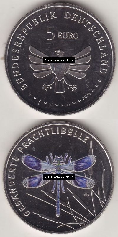 Münzen Deutschland 2023, 5 Euro Sammlermünze aus der Serie „Wunderwelt der Insekten“-Insektenreich 2023-2023, 5 Euro Münzzeichen... Sammlung