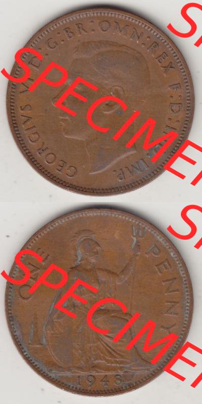 Münzen Großbritannien Eurovorläufer, Umlaufmünze vor Euroeinführung 1937-1948. 1 One Penny 1948-2, George VI, GEORGIVS VI DGBROMNREX FDINDIMP.... Sammlung