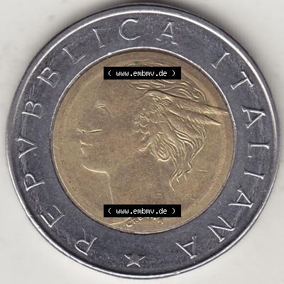 Münzen Italien / Italia Eurovorläufer, Gedenkmünze vor Euroeinführung 1993-1993, 500 Lire, 100 Jahre Bank von Italien (1893-1993), CENTENARIO DELLA... Sammlung