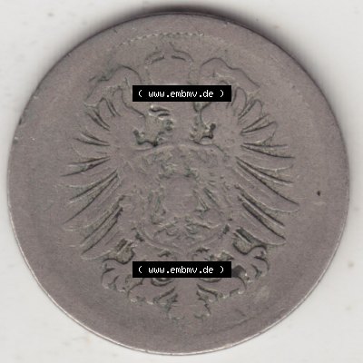 Münzen Deutschland 1871-1918 Kaiserreich 1873-1889, 10 Pfennig A, 1876. Rückseite einer Münze aus dem Deutschen Kaiserreich in Europa als Digitales Bild / Bildmaterial... Sammlung