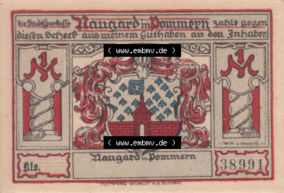 Notgeldscheine aus Naugard, 1 Mark (1) Sammlung