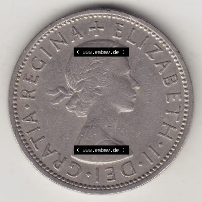 Münzen Großbritannien Eurovorläufer, Umlaufmünze vor Euroeinführung 1954-1970, 2 Schilling - Shillings 1965-1. Vorderseite einer Münze aus Großbritannien... Sammlung