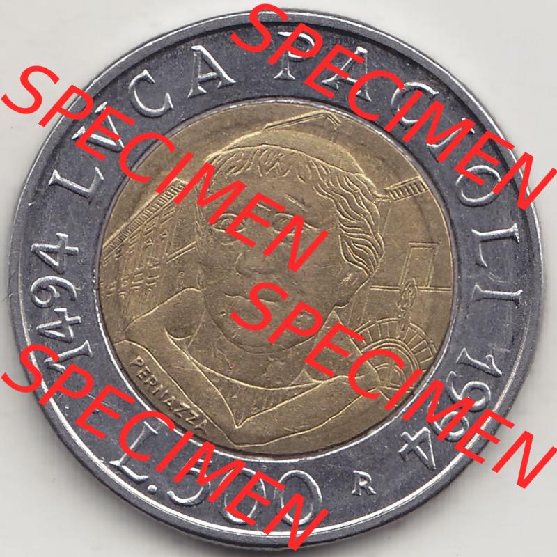 Münzen Italien / Italia Eurovorläufer, Gedenkmünze vor Euroeinführung 1994-1994, 500 Lire, 500. Geburtstag von Luca Pacioli (1494-1994)-2.... Sammlung
