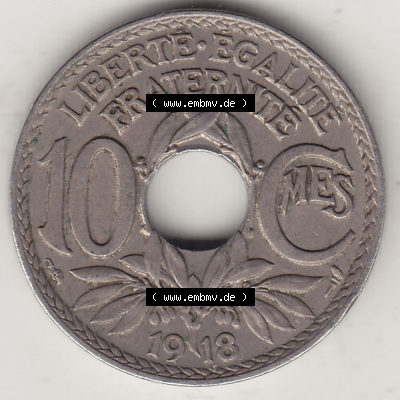 Münzen Frankreich Eurovorläufer, Umlaufmünze vor Euroeinführung 1917-1938, 10 Centimes, 10 CMES EGALITÉ FRATERNITÉ LIBERTÉ... Sammlung