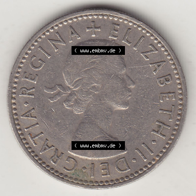 Münzen Großbritannien Eurovorläufer, Umlaufmünze vor Euroeinführung 1954-1970, 1 Schilling - Shilling, 1955 (Stück 2) Wappen... Sammlung