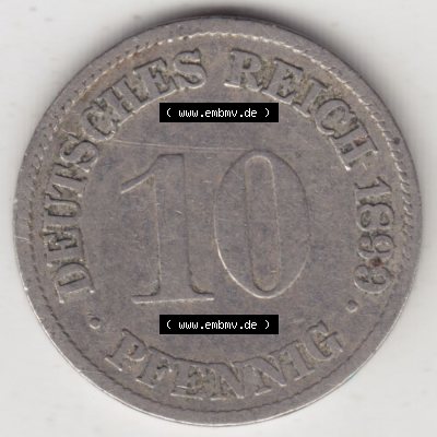 Münzen Deutschland 1871-1918 Kaiserreich 1890-1916, 10 Pfennig G, 1899 (1) Sammlung
