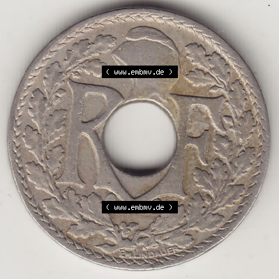 Münzen Frankreich Eurovorläufer, Umlaufmünze vor Euroeinführung 1917-1938, 10 Centimes - Cmes 1923. Vorderseite einer Münze... Sammlung