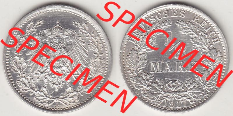 Münzen Deutschland 1871-1918 Kaiserreich Silbermünze 1905-1919, 1/2 Mark A 1917. Vorderseite und Rückseite Nebeneinander einer Münze aus Europa dem Deutschen Kaiserreich... Sammlung