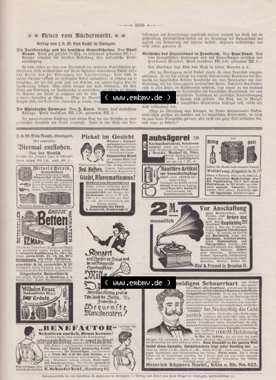 Der wahre Jacob 1908 Satire im deutschen Kaiserreich Nr. 561, 5696, Neues vom Büchermarkt und Werbeanzeigen im Der wahre Jacob... Sammlung