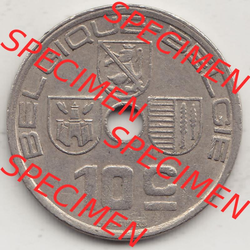 Alte Münzen KMS Belgien, Kursmünzensatz - Zusammenstellung 1938-1940, mit Münze 1938-1939, 10 C, Centime, BELGIQUE - BELGIE 1938-1. Vorderseite der belgischen... Sammlung