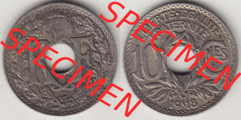 Münzen Frankreich Eurovorläufer, Umlaufmünze vor Euroeinführung 1917-1938, 10 Centimes, 10 CMES EGALITÉ FRATERNITÉ LIBERTÉ 1918-2. Rückseite... Sammlung