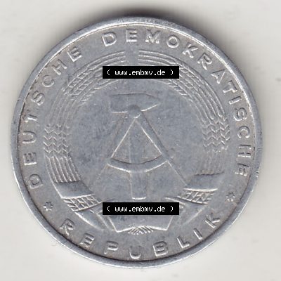 Münzen Deutschland DDR 1968-1990, A 5 Pfennig 1968-1. Vorderseite einer Münze aus der ehemaligen DDR in Europa als Digitales Bild / Bildmaterial zum Herunterladen für Sammler... Sammlung