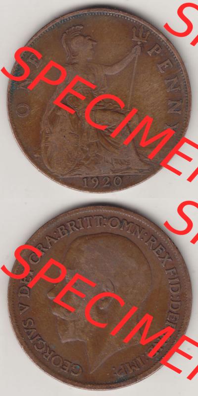 Münzen Großbritannien Eurovorläufer, Umlaufmünze vor Euroeinführung 1911-1926, 1 One Penny 1920 (4) Sammlung
