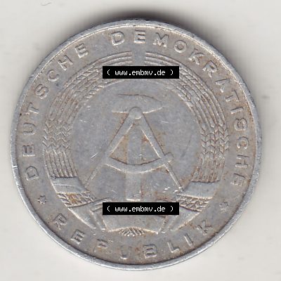 Münzen Deutschland DDR 1968-1990, A 5 Pfennig 1968-3. Vorderseite einer Münze aus der ehemaligen DDR in Europa als Digitales Bild / Bildmaterial zum Herunterladen für Sammler... Sammlung