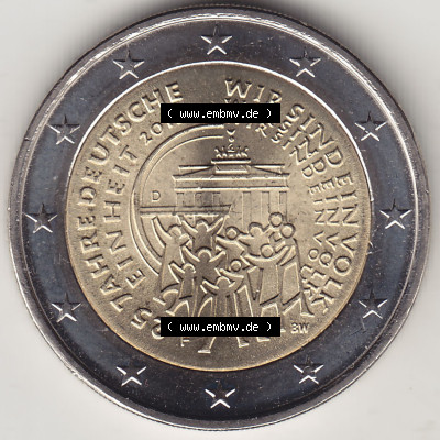 Münzen Euromünzen 2015, Deutschland / BRD 2 Euro Gedenkmünze 2015 mit Mzz. / Münzzeichen F 25 Jahre Deutsche Einheit - Wir... Sammlung