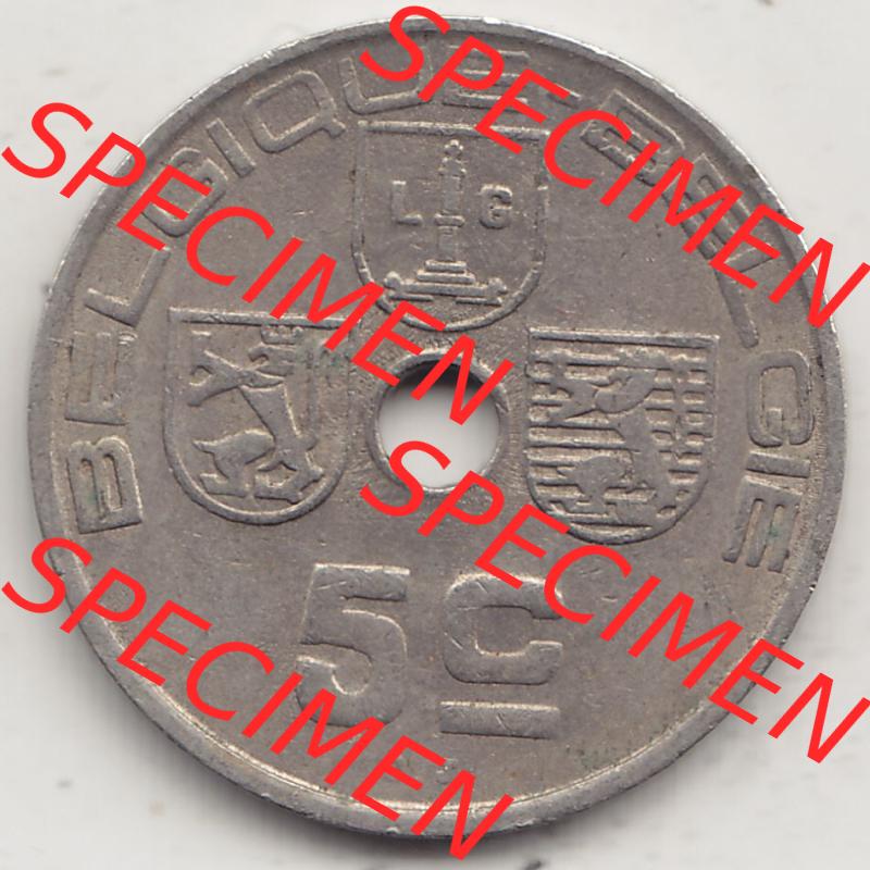 Alte Münzen KMS Belgien, Kursmünzensatz - Zusammenstellung 1938-1940, mit Münze 1938-1938, 5 C, Centime, BELGIQUE - BELGIE 1938-1. Vorderseite der belgischen... Sammlung