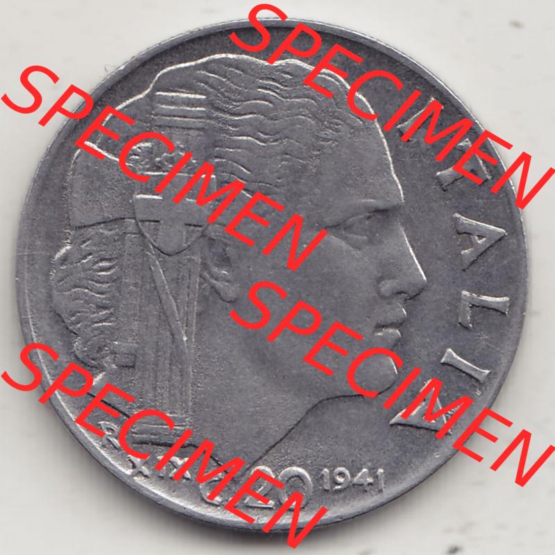 Münzen Italien / Italia Eurovorläufer, Umlaufmünze vor Euroeinführung 1939-1943, 20 C. Centesimi, Cent 1941-1. Rückseite einer Münze aus... Sammlung