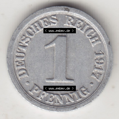 Münzen Deutschland 1918-1932 Weimarer Republik 1916-1918, 1 Pfennig F, 1917 III (1) Sammlung