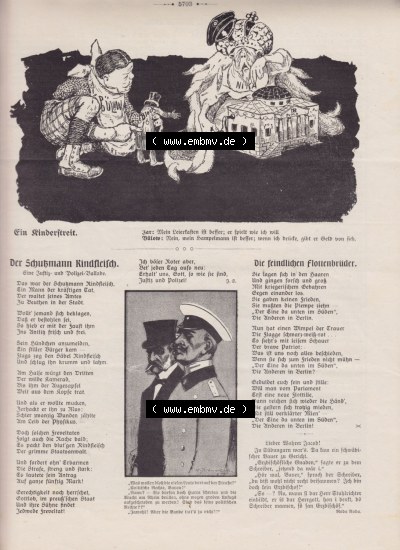 Der wahre Jacob 1908 Satire im deutschen Kaiserreich Nr. 562, 5703, Ein Kinderstreit, Der Schutzmann Rindfleisch (1) Sammlung