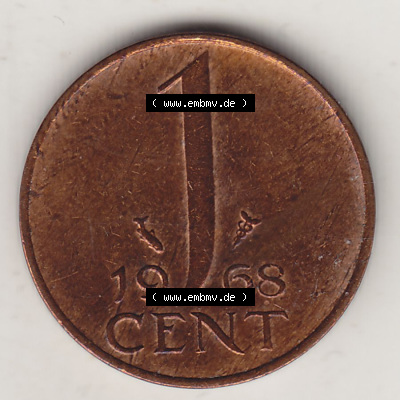 Münzen Niederlande / Netherlands Eurovorläufer, Umlaufmünze vor Euroeinführung 1950-1980, 1 Cent 1968 (2) Sammlung
