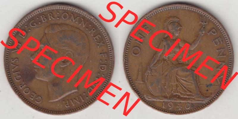 Münzen Großbritannien Eurovorläufer, Umlaufmünze vor Euroeinführung 1937-1948. 1 One Penny 1940-1, George VI, GEORGIVS VI DGBROMNREX FDINDIMP.... Sammlung