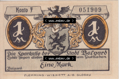 Notgeldscheine aus Belgrad Stadtansichten, 1 Mark (1) Sammlung