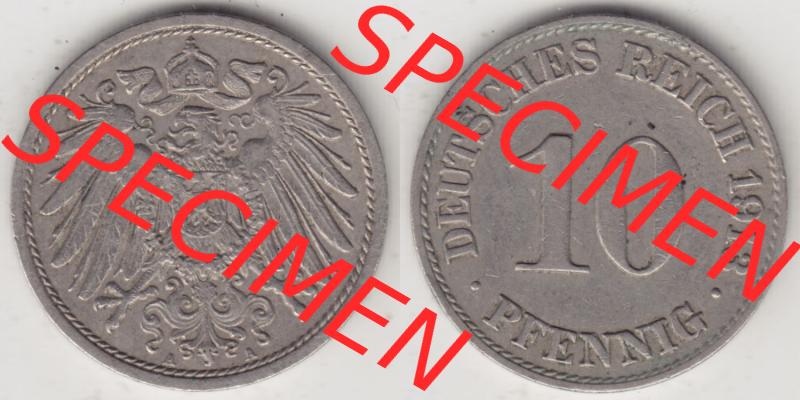 Münzen Deutschland 1871-1918 Kaiserreich 1890-1916, 10 Pfennig A, 1913 II (3) Sammlung