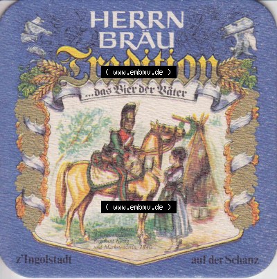 Bierdeckel 1980 Herrnbrau herrliches Herrnbräu aus Ingolstadt, Tradition das Bier der Väter (2) Sammlung