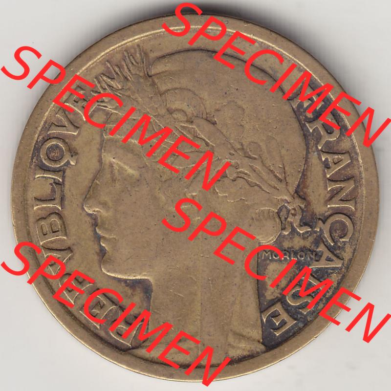 Münzen Frankreich Eurovorläufer, Umlaufmünze vor Euroeinführung 1931-1941, 2 Franken 1939-1 LIBERTE EGALITE FRATERNITE. Vorderseite einer Münze aus Frankreich... Sammlung