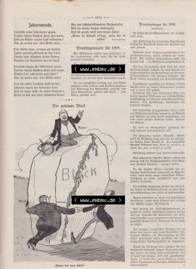 Der wahre Jacob 1908 Satire im deutschen Kaiserreich Nr. 560, 5674, Jahreswende, Der geleimte Block, Prophezeiungen für 1908... Sammlung