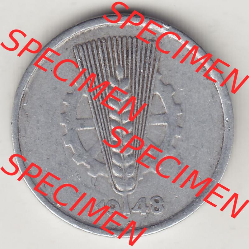 Münzen Deutschland DDR 1948-1950, A 5 Pfennig 1948-1. Vorderseite einer Münze aus der ehemaligen DDR in Europa als Digitales Bild / Bildmaterial zum Herunterladen für Sammler... Sammlung