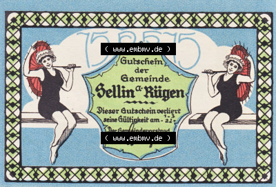 Notgeldscheine aus Sellin 1922, 75 Pfennig Ob Winter schneit (1) Sammlung
