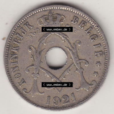 Münzen Belgien Eurovorläufer, Umlaufmünze vor Euroeinführung 1910-1929, 25 Centime - KONINKRIJK BELGIË 1921 (1) Sammlung
