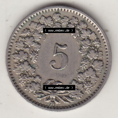 Münzen Schweiz Eurovorläufer, Umlaufmünze 1879-1980, 5 Rappen 1925 Helvetica (2) Sammlung