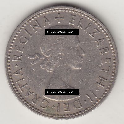 Münzen Großbritannien Eurovorläufer, Umlaufmünze vor Euroeinführung 1954-1970, 1 Schilling - Shilling, 1955-2 Wappen mit drei Löwen. Vorderseite... Sammlung
