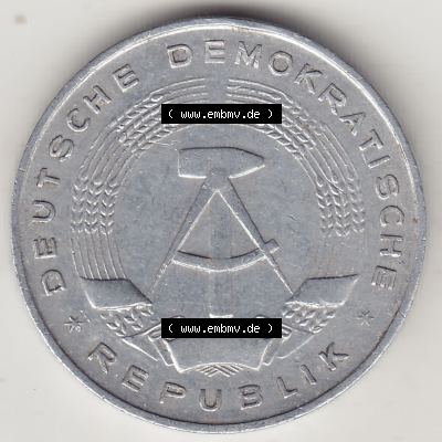 Münzen Deutschland DDR 1956-1963, A 1 Deutsche Mark 1962-2. Vorderseite einer 1 Mark Münze / Umlaufmünze aus Deutschland der ehemaligen DDR in Europa als Digitales Bild... Sammlung