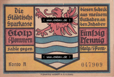 Notgeldscheine aus Stolp 50 Pfennig Das Neue Tor (2) Sammlung