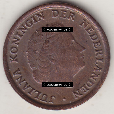 Münzen Niederlande / Netherlands Eurovorläufer, Umlaufmünze vor Euroeinführung 1950-1980, 1 Cent 1953, alte Münze (1) Sammlung