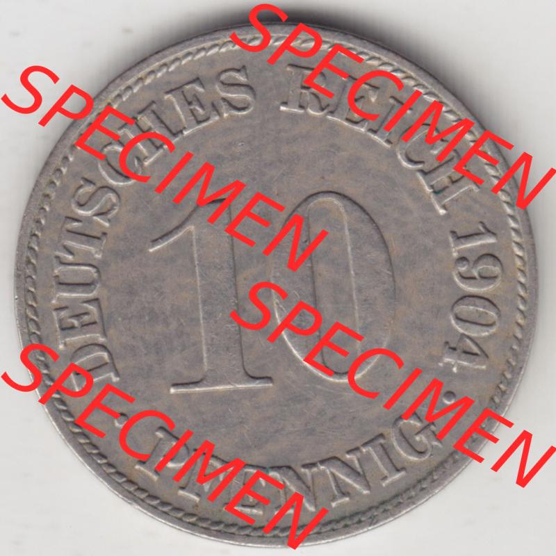 Münzen Deutschland 1871-1918 Kaiserreich 1890-1916, 10 Pfennig D, 1904 (1) Sammlung