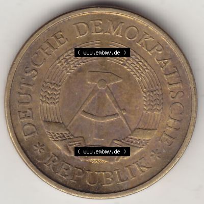 Münzen Deutschland DDR 1969-1990, 20 Pfennig 1989-1, DDR-Telefonmünze. Vorderseite einer 20 Pfennig Münze / Umlaufmünze in der DDR auch als Telefonmünze... Sammlung