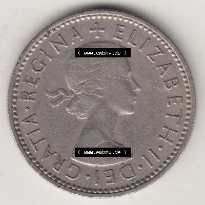 Münzen Großbritannien Eurovorläufer, Umlaufmünze vor Euroeinführung 1954-1970, 1 Schilling - Shilling, 1957-2 Wappen mit drei Löwen. Vorderseite... Sammlung