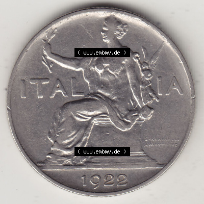 Münzen Italien / Italia Eurovorläufer, Umlaufmünze vor Euroeinführung 1922-1935, 1 Lire, Lira, A MOTTI INC G ROMAGNOLI ITALIA... Sammlung