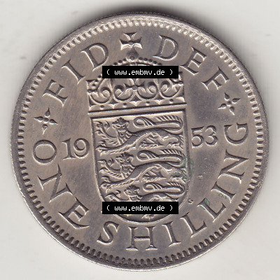 Münzen Großbritannien Eurovorläufer, Umlaufmünze vor Euroeinführung 1954-1970, 1 Schilling - One Shilling, 1953 (Stück 2)... Sammlung