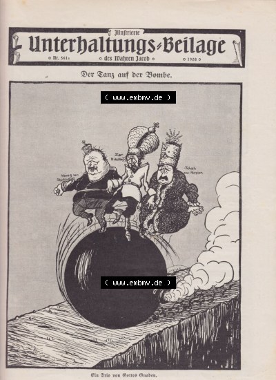 Der wahre Jacob 1908 Satire im deutschen Kaiserreich Nr. 561, 5689, Unterhaltungs-Beilage, Ein Trio von Gottes Gnaden (1) Sammlung