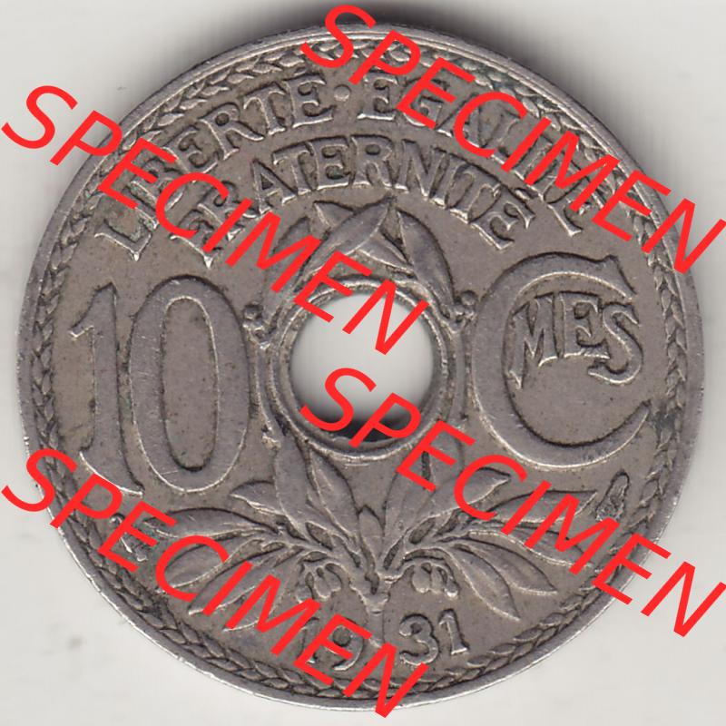 Münzen Frankreich Eurovorläufer, Umlaufmünze vor Euroeinführung 1917-1938, 10 Centimes, 10 CMES EGALITÉ FRATERNITÉ LIBERTÉ 1931-1. Rückseite... Sammlung